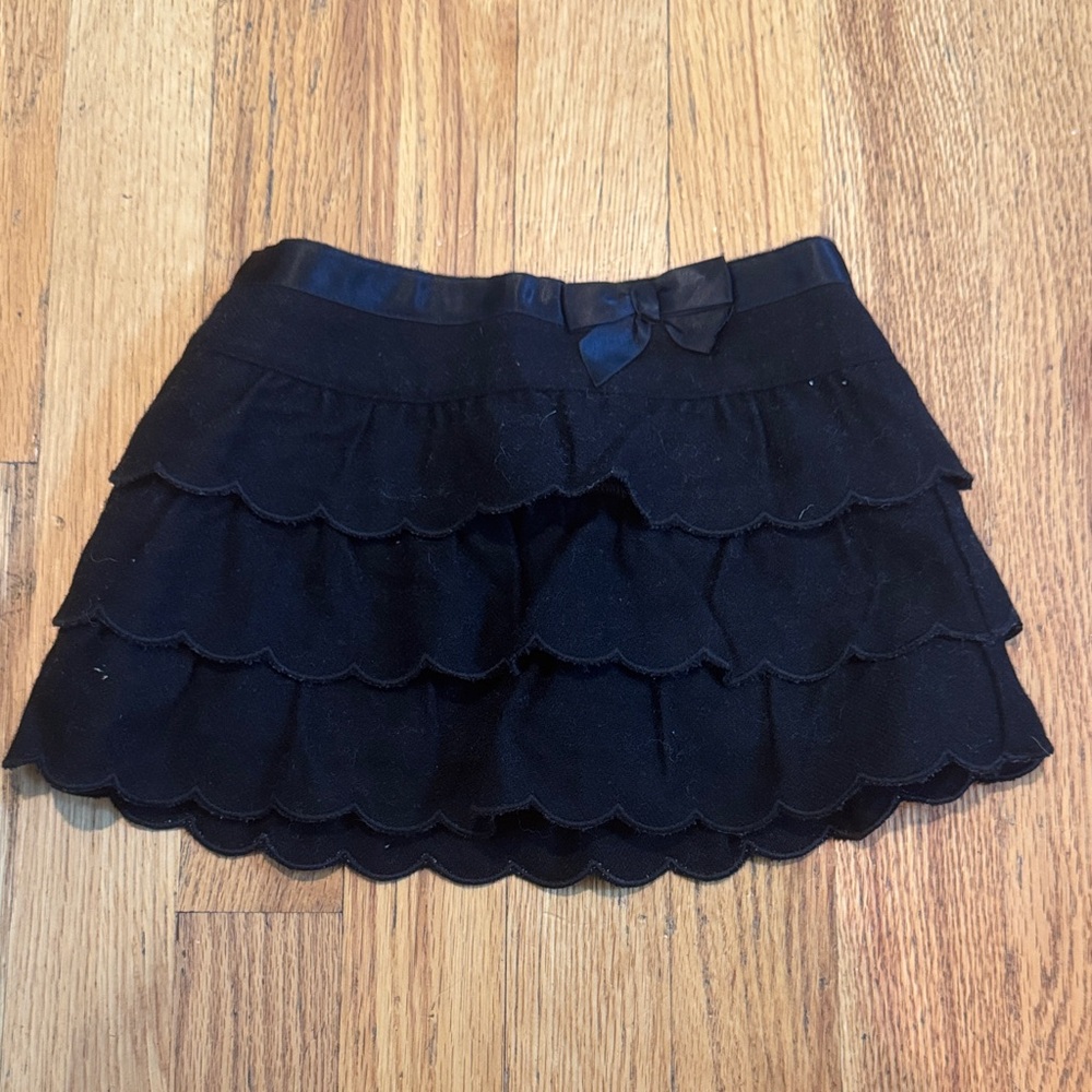 Jamie And Jack Black Tiered Velvet Skirt Size 0-6 Months